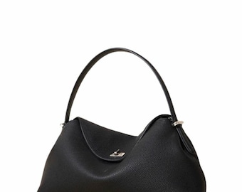 Bolso de piel de vacuno auténtica para mujer: bolso de hombro de piel de lujo para mujer