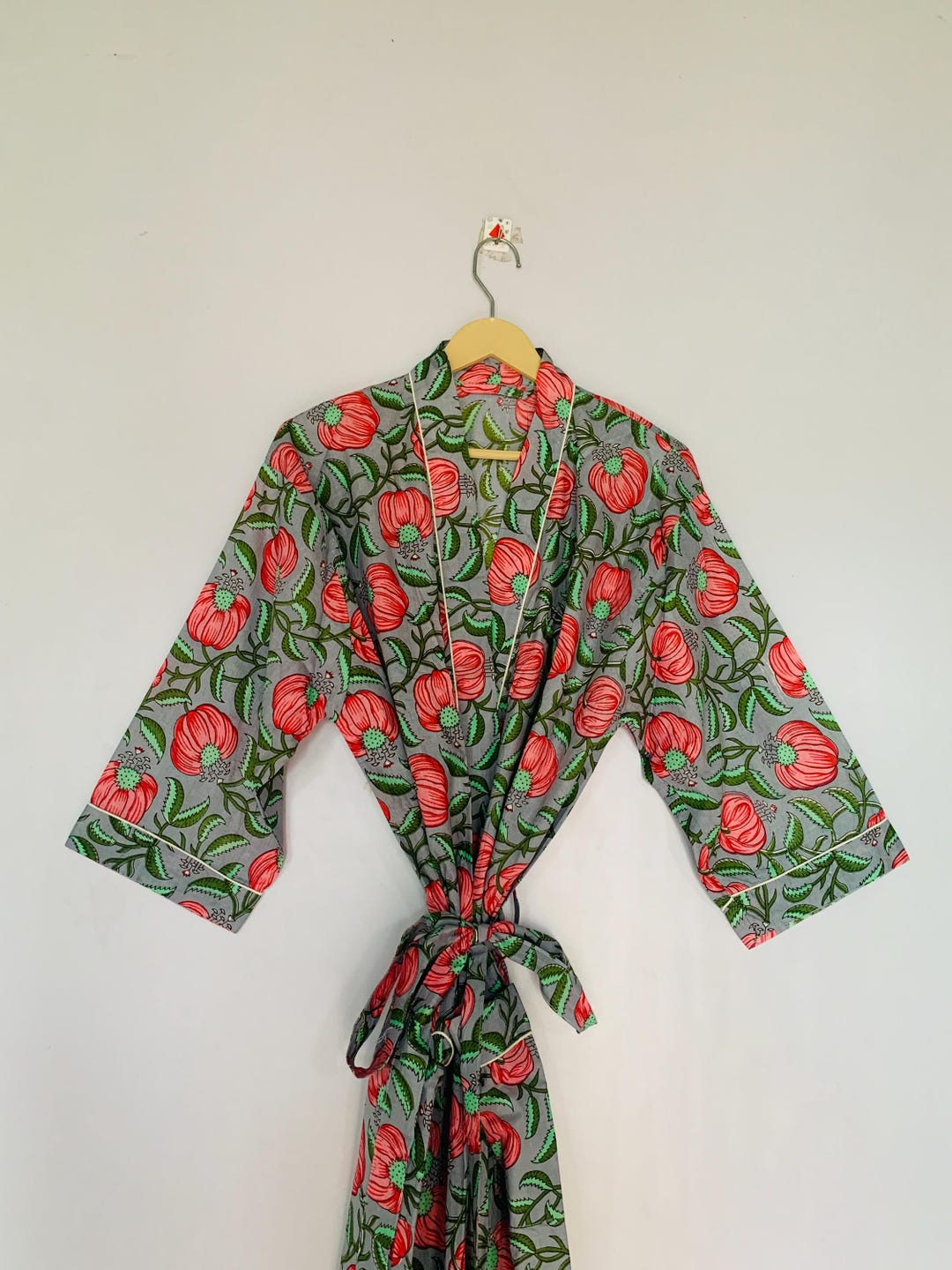 Hand Made Robe Grey Color Beautiful Kimono Robes | Handmade Robes | Party Wear Robes ...