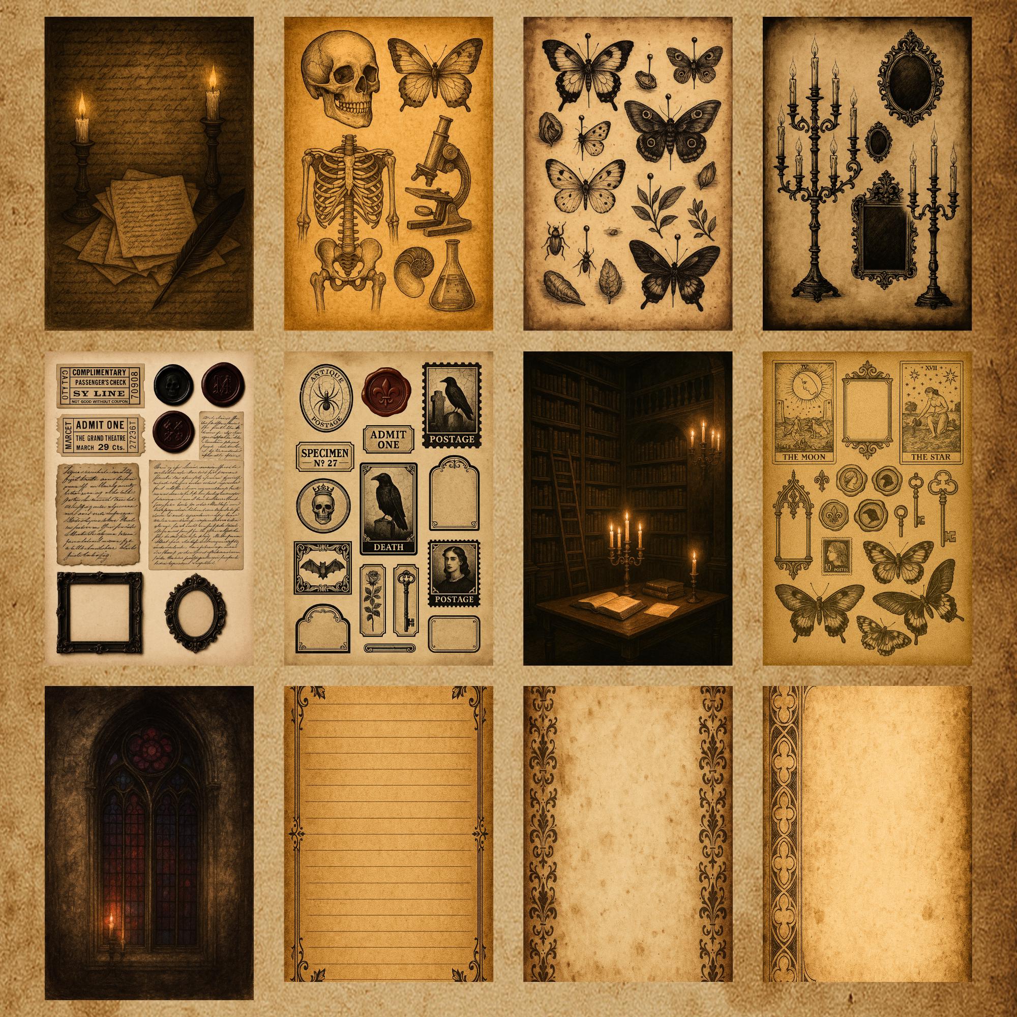 Digital Junk Journal Kit – Victorian Gothic Printable Pages & Ephemera ...