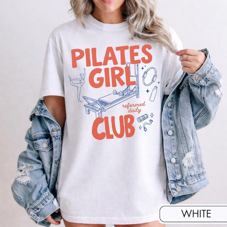 Pilates-tröja för dagliga Pilates-tröjor, Pilates-tjejklubbtröja, rolig Pilates-present, gymflicka i komfortfärger, Pilates-älskare i Reformer-stil bild 6