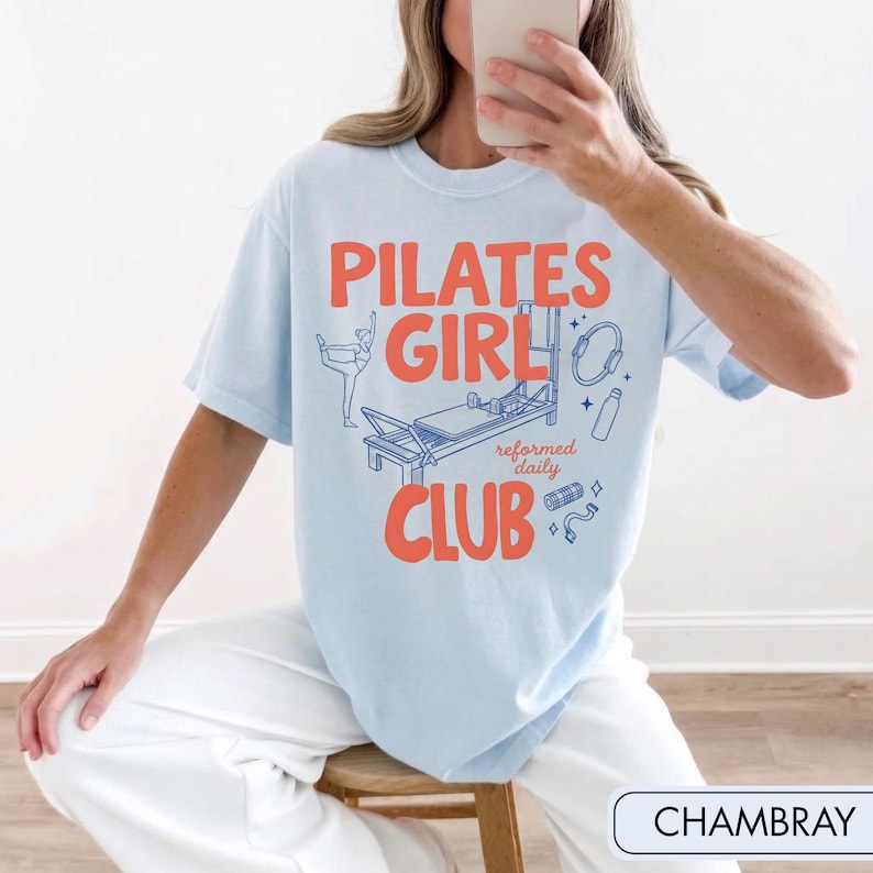 Pilates-tröja för dagliga Pilates-tröjor, Pilates-tjejklubbtröja, rolig Pilates-present, gymflicka i komfortfärger, Pilates-älskare i Reformer-stil bild 5