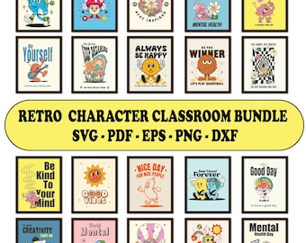 Carini poster decorativi per la classe: decorazioni da parete per insegnanti, mentalità di crescita, ispirazione per il ritorno a scuola, decorazioni per la classe, poster scolastico stampabile