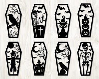 Halloween Coffin SVG Bundle: Spooky Laser Cut Files (Digital Download