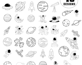 Fun Space Adventure SVG for Kids, Cute Astronaut, Planet, Rocket, Galaxy, Solar System, Moon, Outer Space Clipart, Space Svg for Toddler