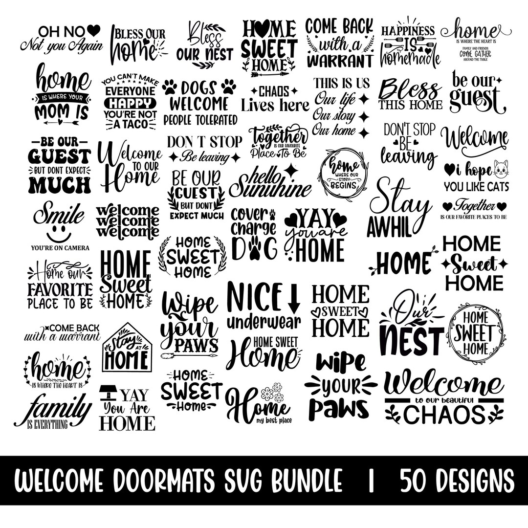 Doormat SVG PNG Bundle | Welcome Sign Svg | Welcome to Our Home Svg ...
