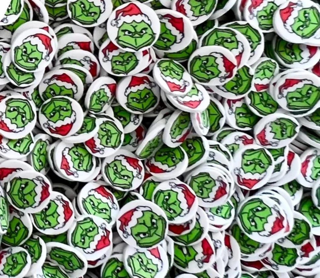 Slice Rinch Grinch Christmas Polymer Clay Slices, Christmas, Christmas Crafts ...