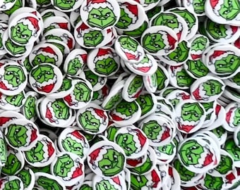 Grinch Christmas Polymer Clay Slices, Christmas, Christmas Crafts, Polymer, Resin Craft, Art Supplies, Slime, Nail Art