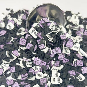 Halloween Clay Slices Ghost Bats, Tumbler, Nail Art,  Halloween Sprinkles for Slime, Crafting Sprinkles Resin Craft, Art Supplies, Snowglobe