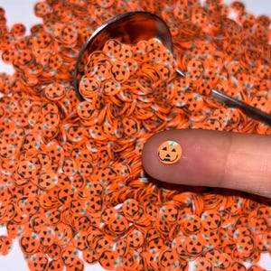 Halloween Spooky Clay Slices Pumpkin Orange Polymer Sprinkles for Slime, Tumblers, Crafting Sprinkles Resin Craft, Art Supplies, Nail Art