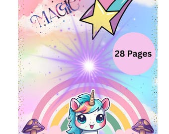 Libro para colorear de unicornios: 28 páginas imprimibles (descarga digital)