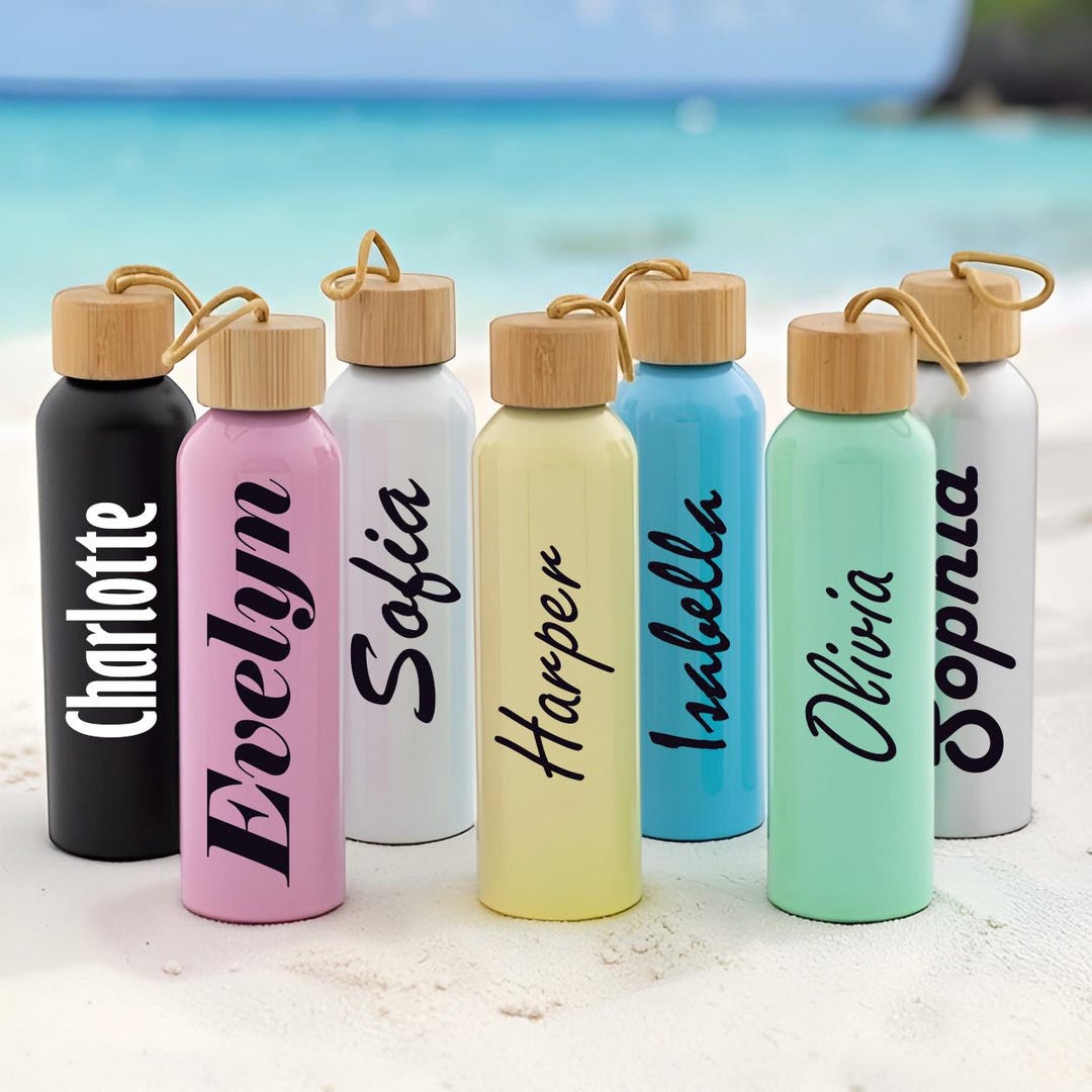 Personalized Stainless Steel Water Bottle, Custom Name Travel Tumbler ...