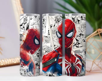 Envoltorio para vaso de cómic de superhéroe – Diseño de sublimación de 20 oz (archivo digital)