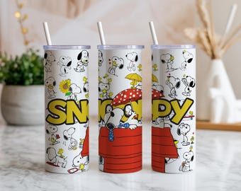 Envoltura de vaso con diseño de perro de dibujos animados PNG / Diseño de sublimación de cachorro juguetón (descarga digital)