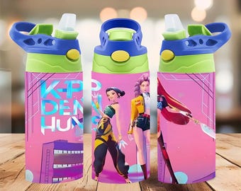 Envoltura para vaso de 12 oz inspirada en el Kpop Demon Hunter Girls PNG / Diseño de anime Fantasy Idol / Descarga digital por sublimación