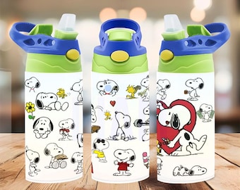 Envoltura de vaso con diseño de cachorro doodle lindo PNG / Diseño de vida cotidiana de perro de dibujos animados / Descarga digital por sublimación de 12 oz