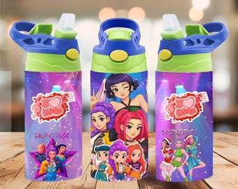 Envoltura para vaso de 355 ml (sublimación PNG, descarga digital) de chicas de anime K-Pop