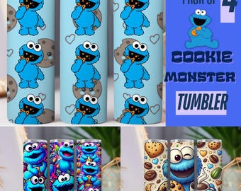 Envoltorio para vaso del Monstruo de las Galletas / Paquete de 3 diseños de sublimación (PNG)