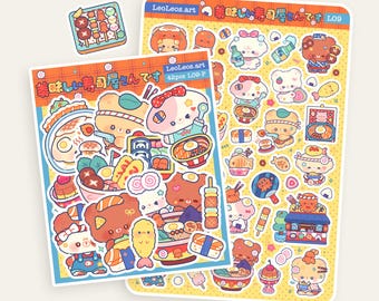 Sushi Stickers, 42pcs Frosted Glitter Flakes, Japanese Food Journaling Supplies, Ramen Sushi Lovers Food Decorative for Planners
