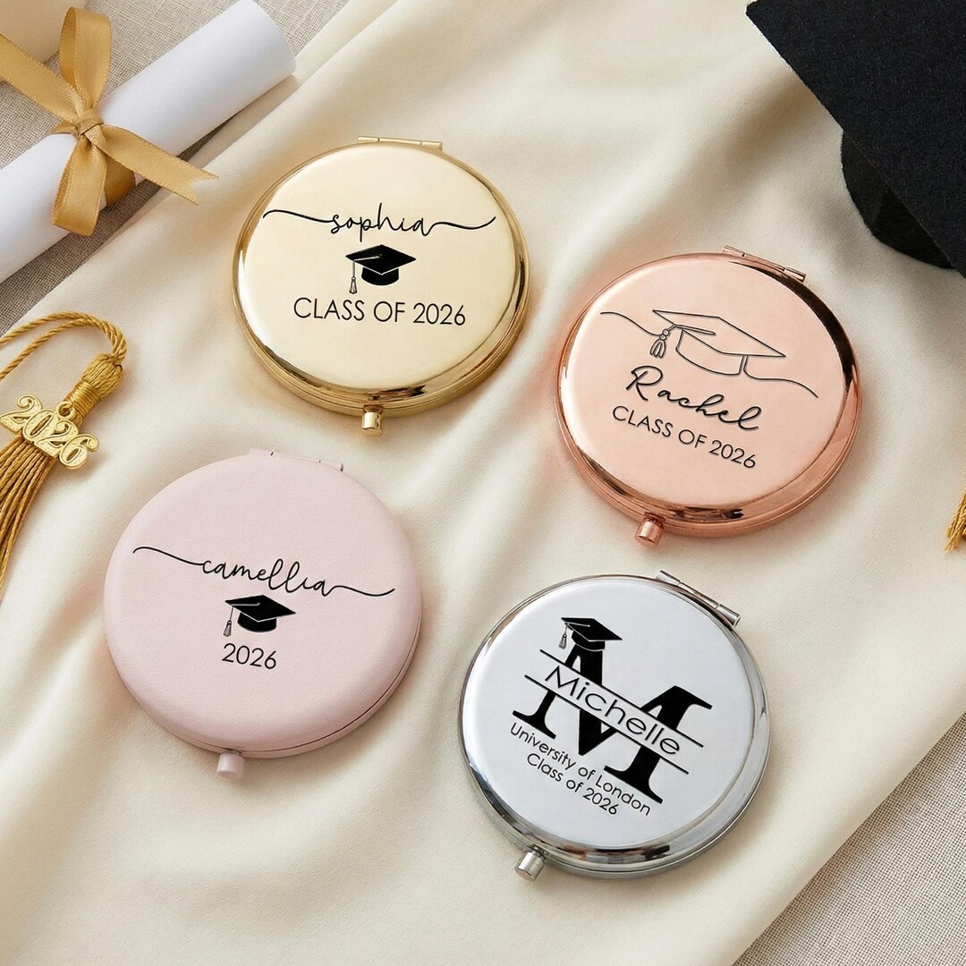 Personalized Graduation Compact Mirror, Custom Name Makeup Mirror ...