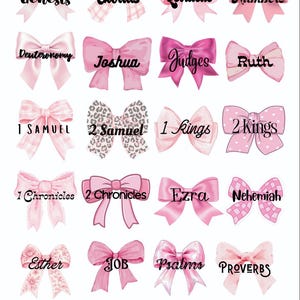 Pink Bow Coquette Printable Bible Header Stickers