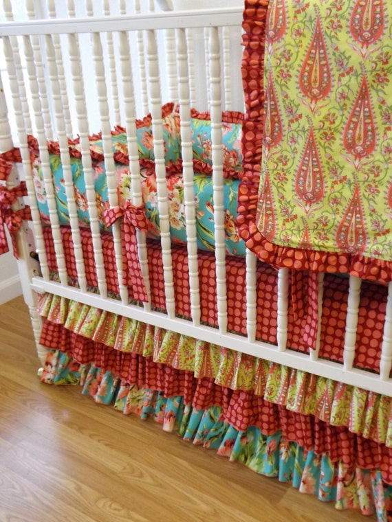 Items similar to Baby Bedding Made to Order 4 pc Crib Bedding Set on Etsy