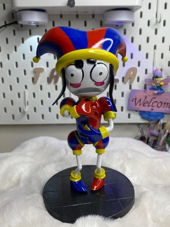 Hand-painted Pomni Figure  Digital Circus Collectible, Resin Art - Etsy
