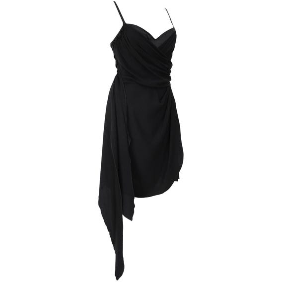 NWT Galliano Vintage Silk Bustier Drape Layered Asymmetrical Satin Chiffon  Little Black Dress - Etsy