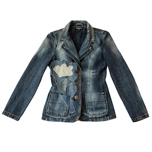 Miss Sixty ASO Britney Spears Patchwork Denim Blazer Jacket Y2K 2002