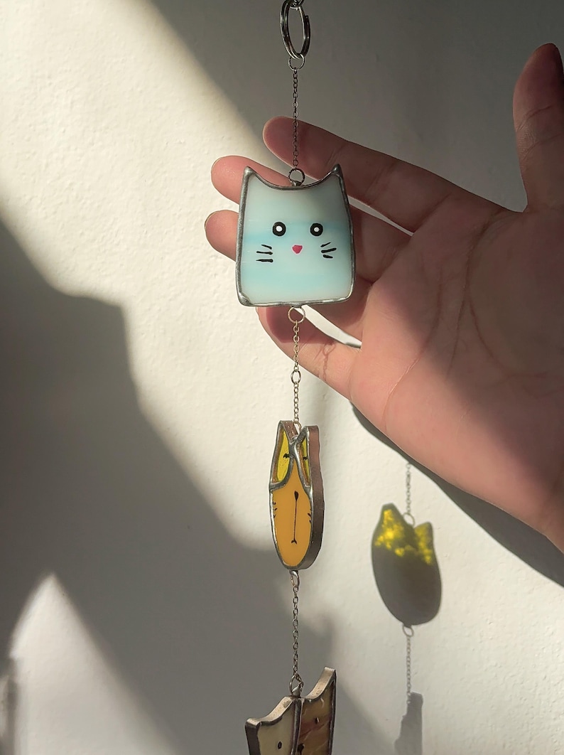 Stained Glass Cat Dog Suncatcher Window Hanging, Pet Lovers Gift ...