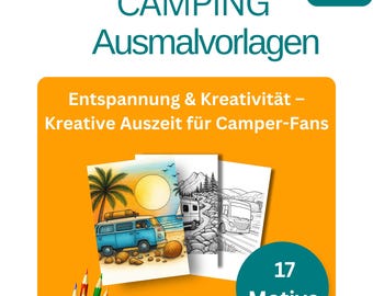 Camping coloring pages for adults – 17 printable designs | Relaxation, creativity & anti-stress coloring pages