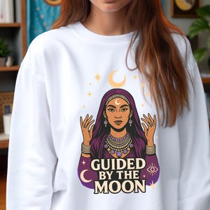 Felpa con fasi lunari: pullover con grafica celeste, regalo di astrologia spirituale