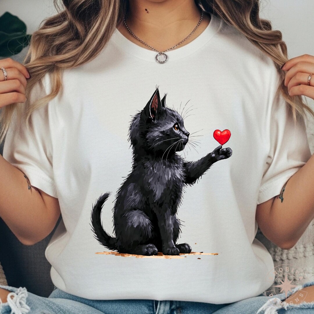 Valentine Black Cat PNG Clipart, Gothic Heart (digital Download) - Etsy