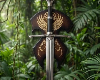 Strider Ranger Sword Replica | Aragorn Inspired Medieval Fantasy Prop | Cosplay Display | Christmas Gift for Him or Dad