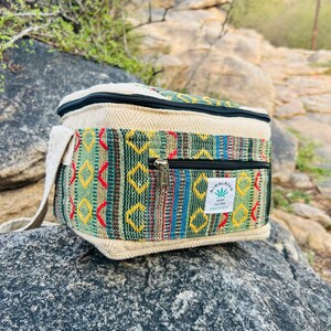 Mochila para almuerzo de cáñamo y algodón, fiambrera de cáñamo, bolsa térmica para almuerzo de cáñamo, bolsa ligera para viaje, bolsa para almuerzo de uso diario imagen 18