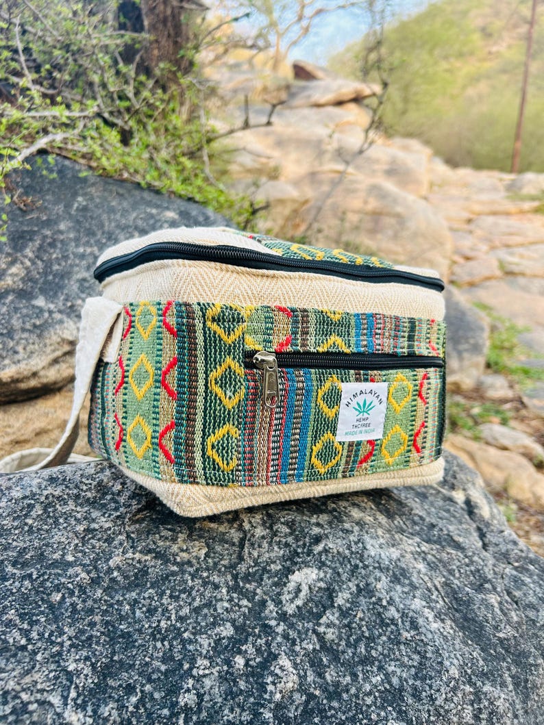 Mochila para almuerzo de cáñamo y algodón, fiambrera de cáñamo, bolsa térmica para almuerzo de cáñamo, bolsa ligera para viaje, bolsa para almuerzo de uso diario imagen 18