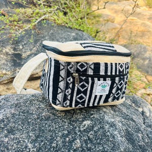 Mochila para almuerzo de cáñamo y algodón, fiambrera de cáñamo, bolsa térmica para almuerzo de cáñamo, bolsa ligera para viaje, bolsa para almuerzo de uso diario imagen 11