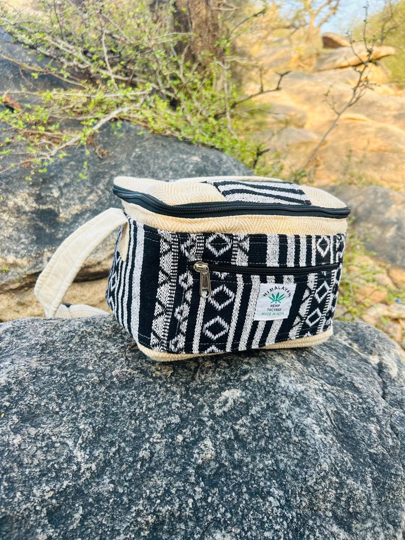 Mochila para almuerzo de cáñamo y algodón, fiambrera de cáñamo, bolsa térmica para almuerzo de cáñamo, bolsa ligera para viaje, bolsa para almuerzo de uso diario imagen 11