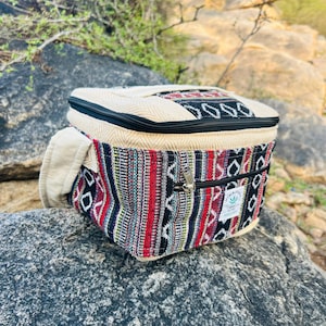 Mochila para almuerzo de cáñamo y algodón, fiambrera de cáñamo, bolsa térmica para almuerzo de cáñamo, bolsa ligera para viaje, bolsa para almuerzo de uso diario imagen 14