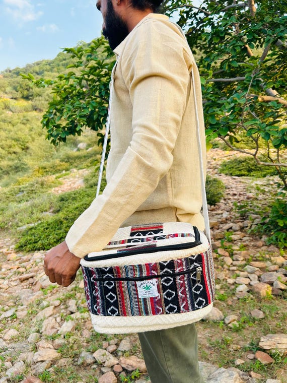 Hemp cotton lunch box backpack hemp tiffin box carrier hemp insulated lunch box bag lightweight travel tiffin box bag everyday lunch box bag