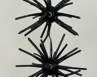 Fuzzy Ballz “Black With Blue Flake”, Soft Plastic, 2 Per Pack