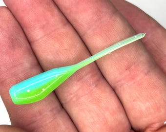 24 Pack Slab Hunter Ice Fishing Jigs - White Baby Shad, Stinger Hooks For Crappie & Panfish