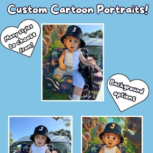 Custom Digital Cartoon Portrait - with custom background!