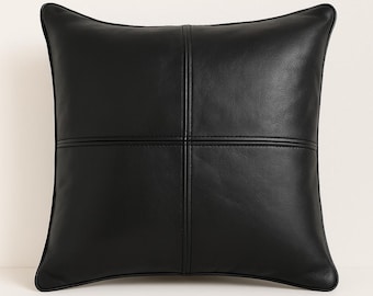 Handmade Genuine Leather Pillow Cover – Full Grain Cushion Case, Rustic Throw Pillow for Sofa, Bed & Living Room Décor