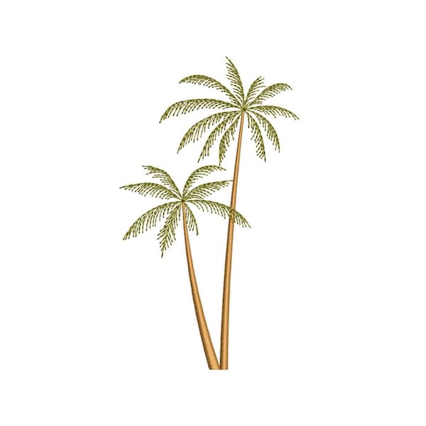 Minimalist Palm Tree Machine Embroidery Design For Summer Beach Apparel And Home Decor