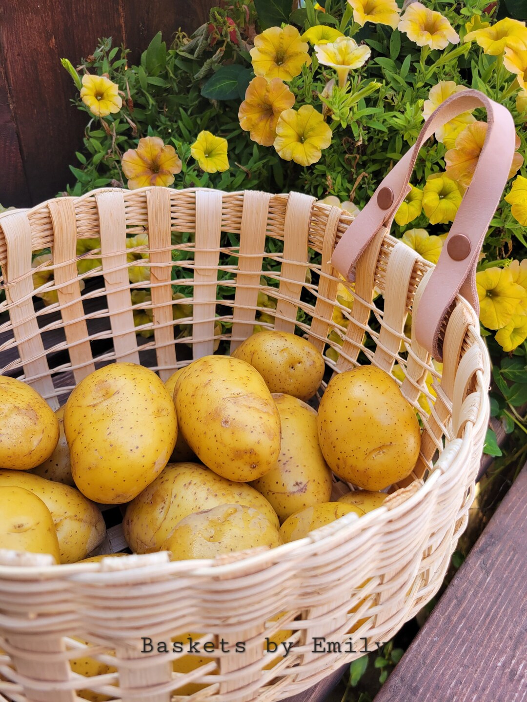 Potato Basket. Natural Potato Storage Basket. Bamboo Basket Etsy