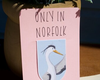 Norfolk sayings | illustrated Heron | Magnetic Bookmark