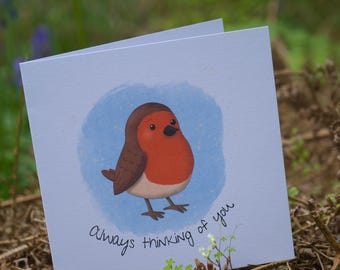 Whimsy Nook| Illustrated Robin | Handmade | Thinking of you | sympathy card