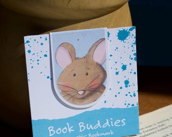 Book Buddy | illustrated mouse  | Magnetic Bookmark