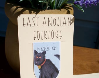 East Anglian Folklore | illustrated Black Shuck | Magnetic Bookmark