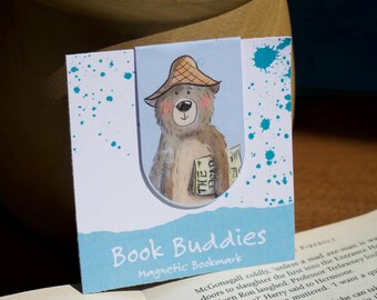 Book Buddy | illustrated bear  | Magnetic Bookmark